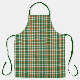  Saint Patrick's day Ireland Flag colored gingham  Apron