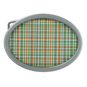 Saint Patrick's day Ireland Flag colored gingham Belt Buckle