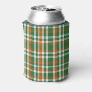 Saint Patrick's day Ireland Flag colored gingham Can Cooler
