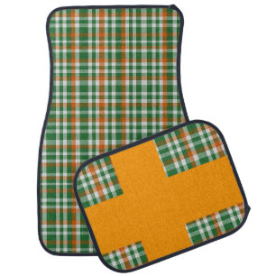 Saint Patrick's day Ireland Flag colored gingham Car Floor Mat
