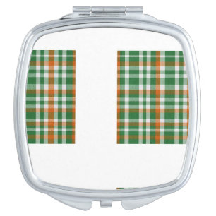  Saint Patrick's day Ireland Flag colored gingham  Compact Mirror