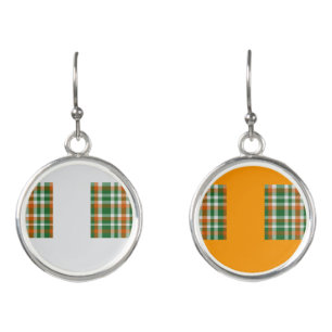  Saint Patrick's day Ireland Flag colored gingham  Earrings