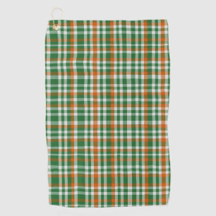 Saint Patrick's day Ireland Flag colored gingham Golf Towel