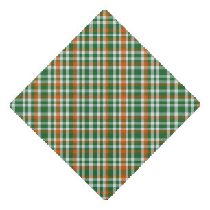 Saint Patrick's day Ireland Flag colored gingham Graduation Cap Topper