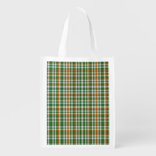 Saint Patrick's day Ireland Flag colored gingham Grocery Bag