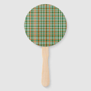Saint Patrick's day Ireland Flag colored gingham Hand Fan