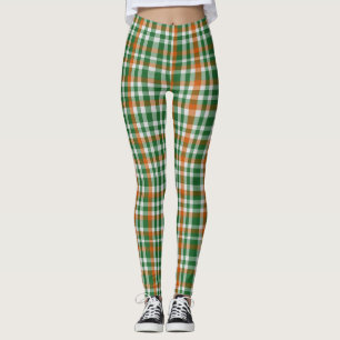 Saint Patrick's day Ireland Flag colored gingham Leggings