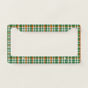 Saint Patrick's day Ireland Flag colored gingham License Plate Frame