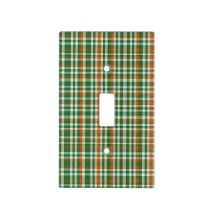 Saint Patrick's day Ireland Flag colored gingham Light Switch Cover
