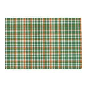  Saint Patrick's day Ireland Flag colored gingham  Placemat