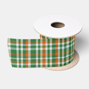 Saint Patrick's day Ireland Flag colored gingham Satin Ribbon