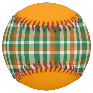 Saint Patrick's day Ireland Flag colored gingham Softball