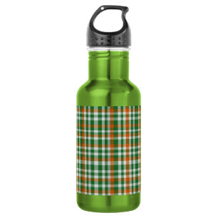  Saint Patrick's day Ireland Flag colored gingham  Stainless Steel Water Bottle