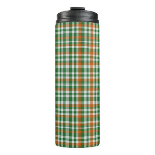 Saint Patrick's day Ireland Flag colored gingham Thermal Tumbler