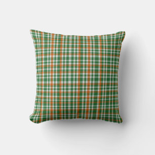 Saint Patrick's day Ireland Flag colored gingham Throw Pillow
