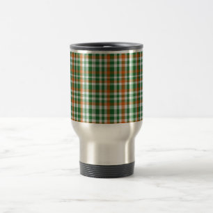Saint Patrick's day Ireland Flag colored gingham Travel Mug