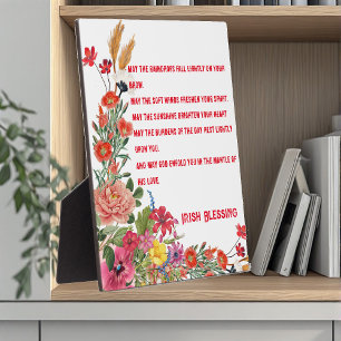 Saint Patrick's Day Irish Blessing Floral Collage  Plaque