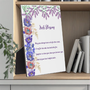 Saint Patrick's Day Irish Blessing Floral Collage  Plaque