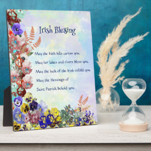 Saint Patrick's Day Irish Blessing Floral Collage Plaque