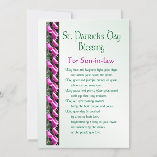 Saint Patricks Day Irish Blessing for Son_in_law H Holiday Card