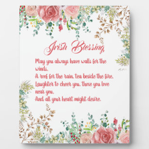 Saint Patrick's Day Irish Blessing Rose Collage  Plaque