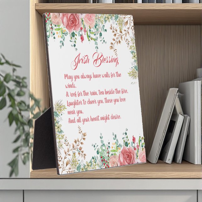 Saint Patrick's Day Irish Blessing Rose Collage  Plaque (Saint Patrick's Day Irish Blessing Rose Collage Plaque)