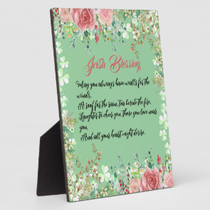 Saint Patrick's Day Irish Blessing Roses Shamrocks Plaque