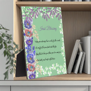 Saint Patrick's Day Irish Blessing Shamrock Clover Plaque