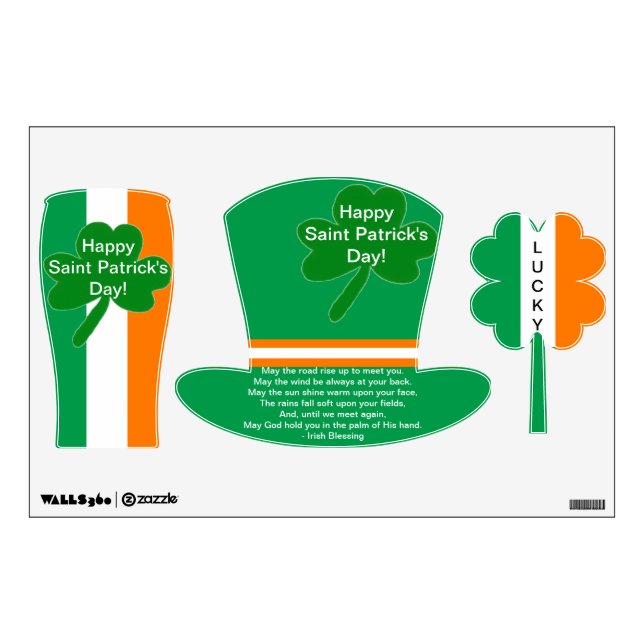 Saint Patrick's Day Irish Blessing Wall Decal (Front)