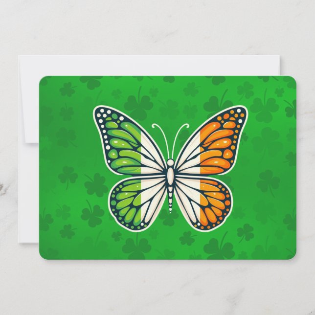 Saint Patrick's Day Irish butterfly Holiday Card (Front)