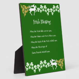 Saint Patrick's Day Irish Celtic Deer Shamrocks  Plaque
