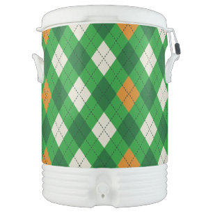 Saint Patrick's Day Irish colored argyle Beverage Cooler