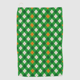 Saint Patrick's Day Irish colored argyle Golf Towel