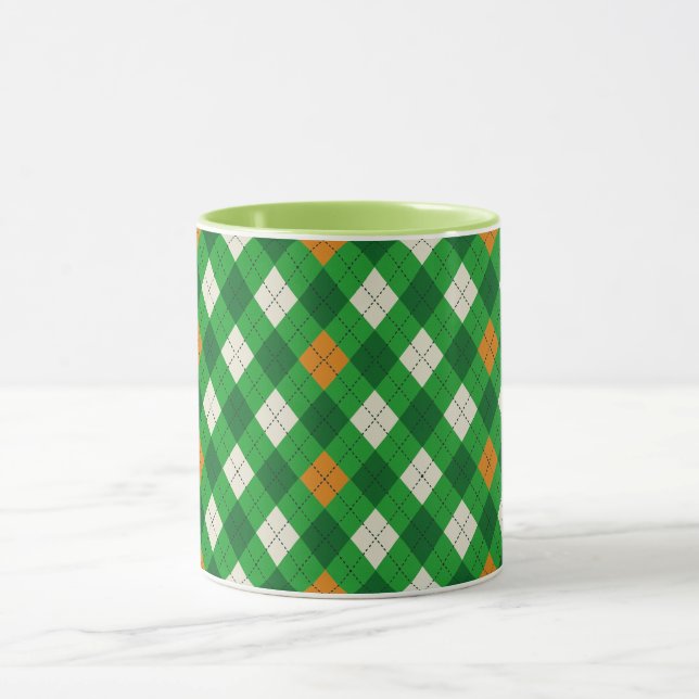  Saint Patrick's Day Irish colored argyle Mug (Center)