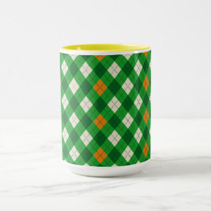 Saint Patrick's Day Irish colored argyle Mug