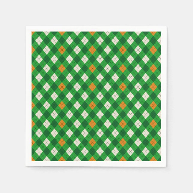  Saint Patrick's Day Irish colored argyle Napkins (Front)
