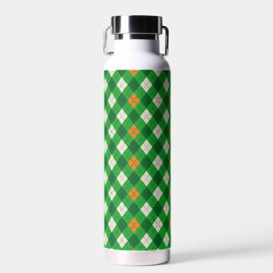 Saint Patrick's Day Irish colored argyle Water Bottle