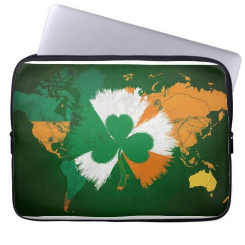 Saint Patricks Day Irish flag colors Laptop Sleeve