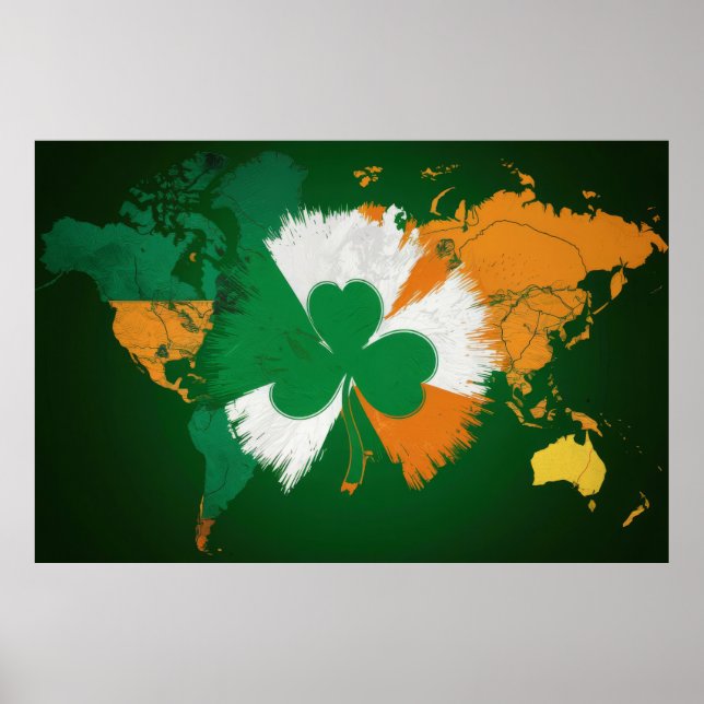 Saint Patrick's Day, Irish flag colors Poster (Front)