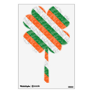 Saint Patrick's day Irish flag with shamrocks Wall Decal