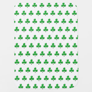 Saint Patrick's Day Irish Green Clover Shamrock Baby Blanket