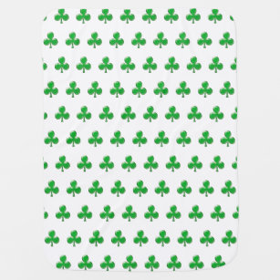 Saint Patrick's Day Irish Green Clover Shamrock Baby Blanket