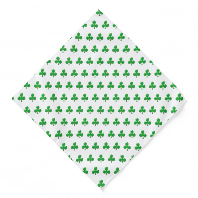Saint Patrick's Day Irish Green Clover Shamrock Bandana (Front)