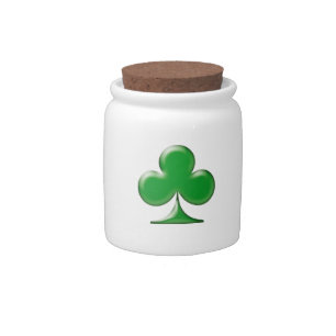 Saint Patrick's Day Irish Green Clover Shamrock Candy Jar