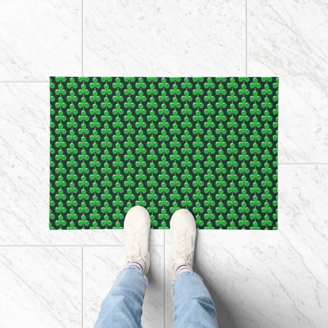 Saint Patrick's Day Irish Green Clover Shamrock Doormat (Indoor)