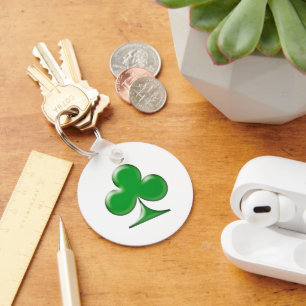 Saint Patrick's Day Irish Green Clover Shamrock Keychain