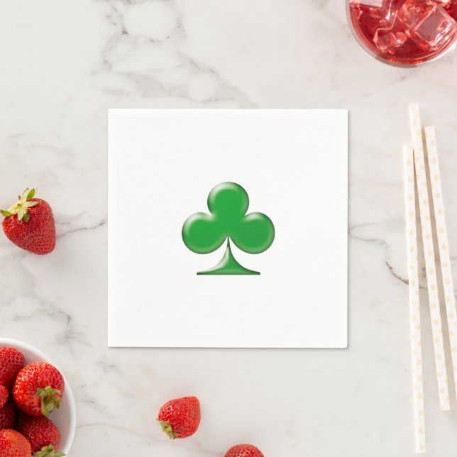 Saint Patrick's Day Irish Green Clover Shamrock Napkins (Insitu)