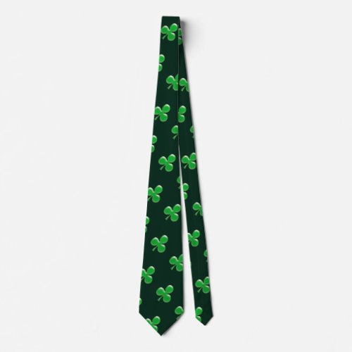 Saint Patricks Day Irish Green Clover Shamrock Neck Tie