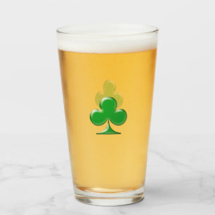 Saint Patrick's Day Irish Green Clover Symbol Beer Glass