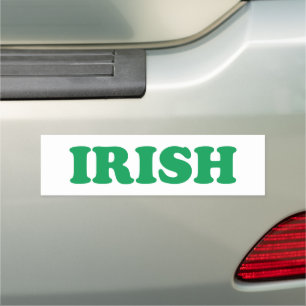 Saint Patrick's Day Irish Green letters white Car Magnet